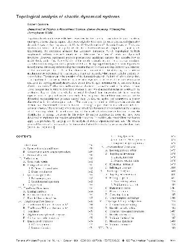 Topological analysis of dynamical systems