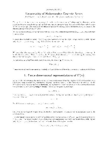 Universality of Holomorphic Discrete Series