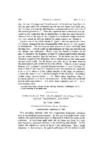 Vibration of the Air Filament in Quill Tubes Single Telephonic Exciter