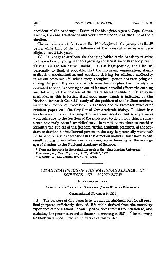 Vital Statistics of the National Academy of Sciences III. Mortality