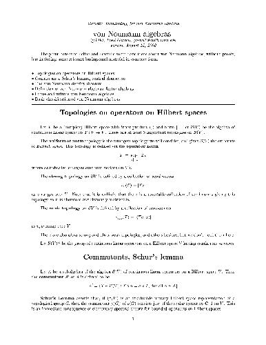 von Neumann algebras