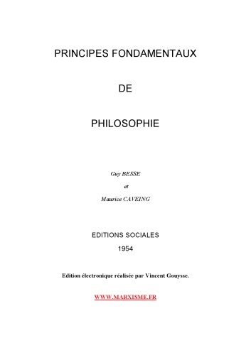 Principes fondamentaux de philosophie