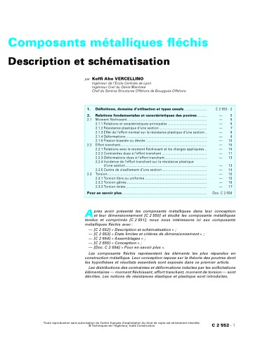 C 2552 Composants metalliques flechis