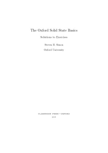 The Oxford Solid State Basics, Solution Manual