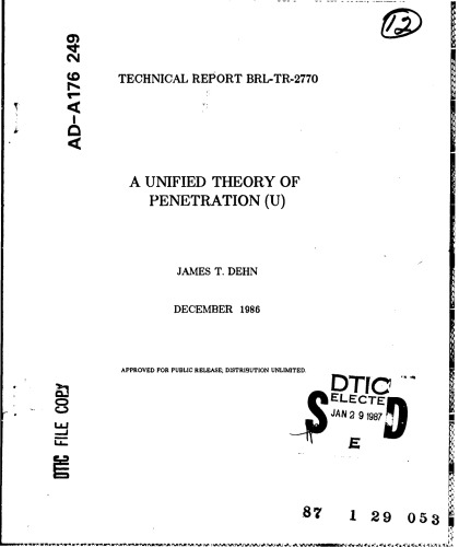 A UNIFIED THEORY OF PENETRATION (U)