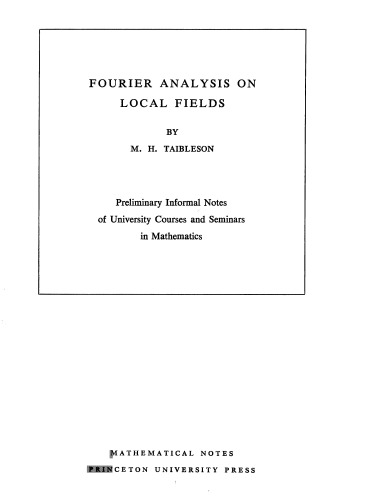 Fourier analysis on local fields