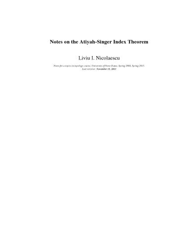 Notes on the Atiyah-Singer index theorem