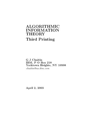 Algorithmic information theory