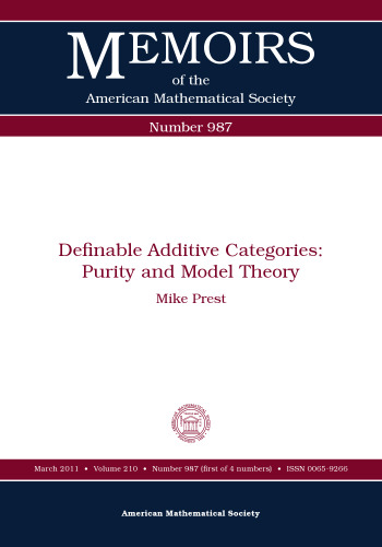 Definable additive categories: purity and model theory