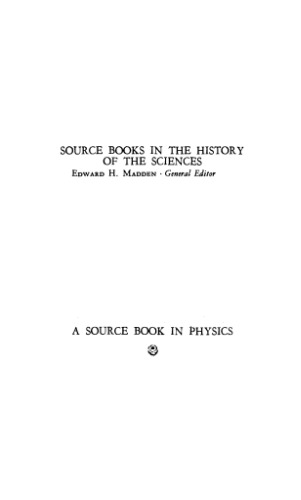 A source book in physics