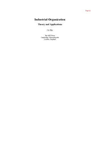 Industrial organization: theory and applications