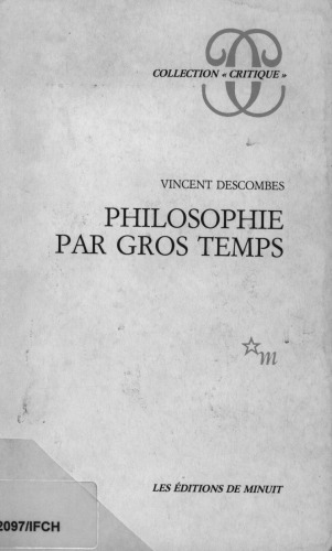 Philosophie par gros temps