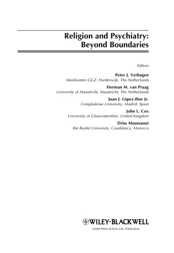 Religion and psychiatry : beyond boundaries