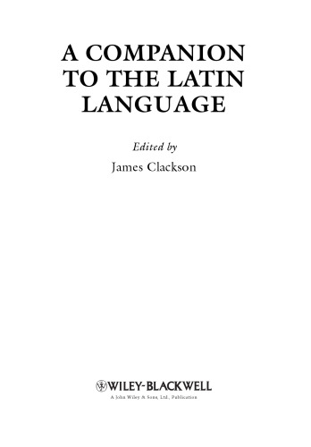 A Companion to the Latin Language