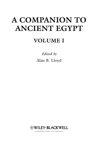 A Companion to Ancient Egypt - Volumes 1&2