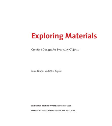 Exploring materials : creative design for everyday objects