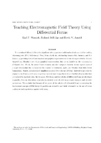 Teaching Electromagnetic Field Theory Using Differential Forms (IEEE Trans. Educ.)