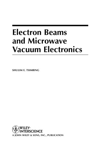 Electron beams and microwave vacuum electronics