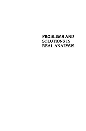 Problems and Solutions in Real Analysis