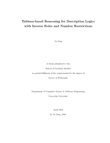 Tableau-based Reasoning for Description Logics with Inverse Roles and Number Restrictions [PhD Thesis]