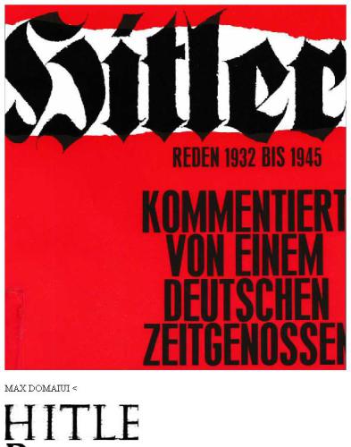 Hitler Reden und Proklamationen 1932 - 1945 vol 1