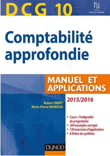 DCG 10 : comptabilité approfondie : manuel : 2015/2016