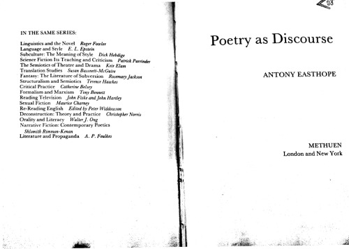 Poetry as Discourse