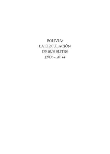 Bolivia: La circulación de sus élites (2006-2014)