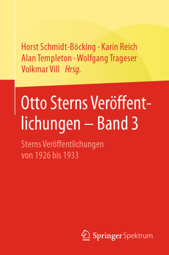 Otto Sterns Veröffentlichungen - Band 3: Sterns Veröffentlichungen von 1926 bis 1933