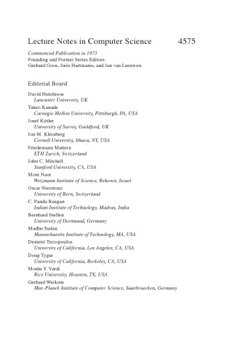 Pairing-Based Cryptography – Pairing 2007: First International Conference, Tokyo, Japan, July 2-4, 2007. Proceedings