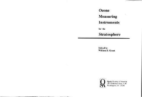 Ozone measuring instruments for the stratosphere