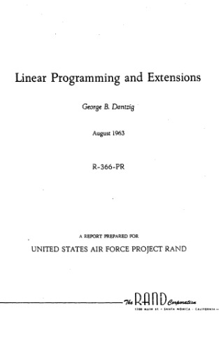 Linear Programming and Extensions