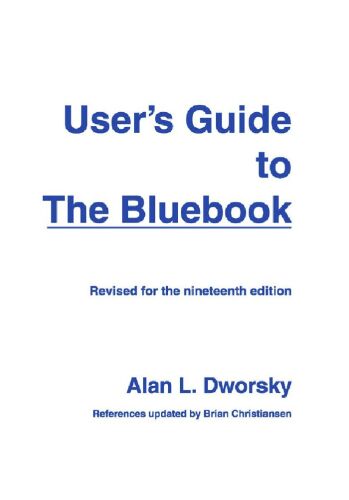 User's Guide to the Bluebook