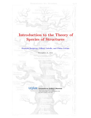 Introduction to the Theory of Species of Structures