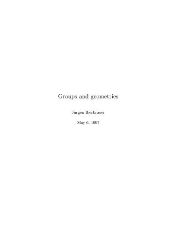 Groups and Geometries (version 6 May 1997)