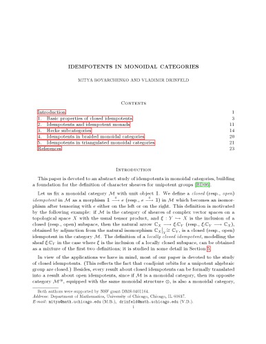 Idempotents in monoidal categories (version 10 Jan 2009)