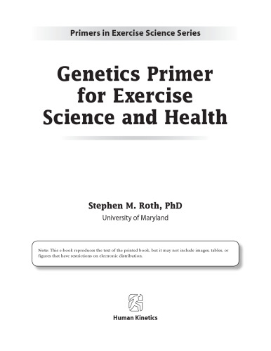 Genetics Primer for Exercise Science and Health