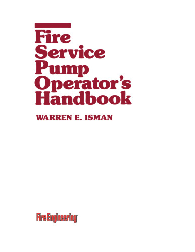 Fire Service Pump Operator's Handbook