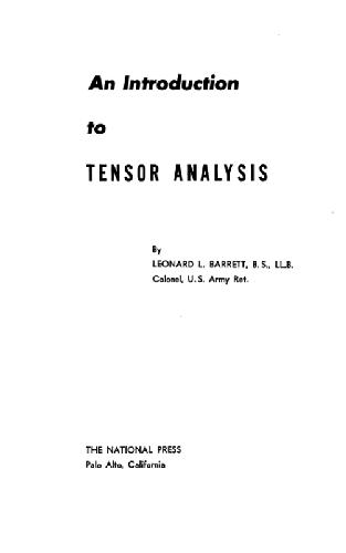 An introduction to tensor analysis 