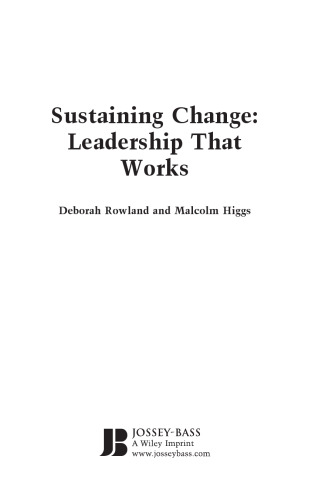 Sustaining change : leadership that works