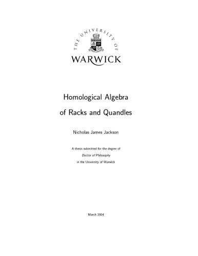 Homological Algebra of Racks and Quandles