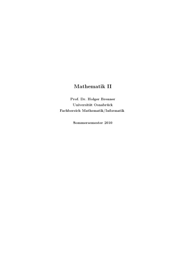 Mathematik II (Sommersemester 2010)