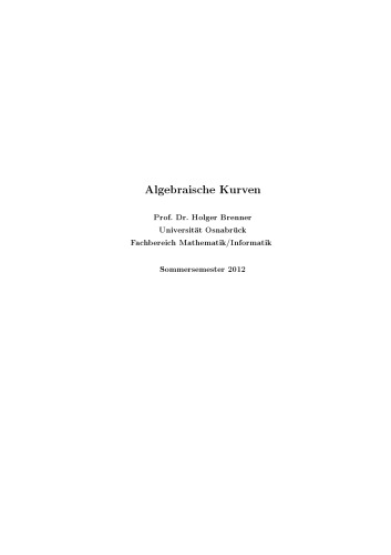 Algebraische Kurven (Sommersemester 2012)