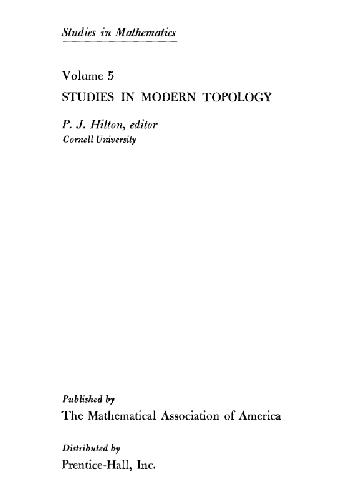 Studies in modern topology