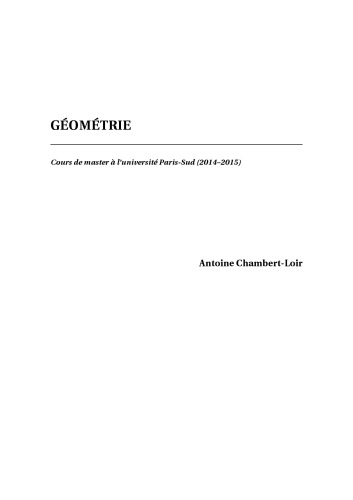 Géométrie [Lecture notes]