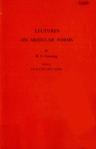 Lectures on Modular Forms.