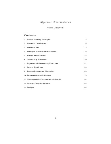 Algebraic Combinatorics