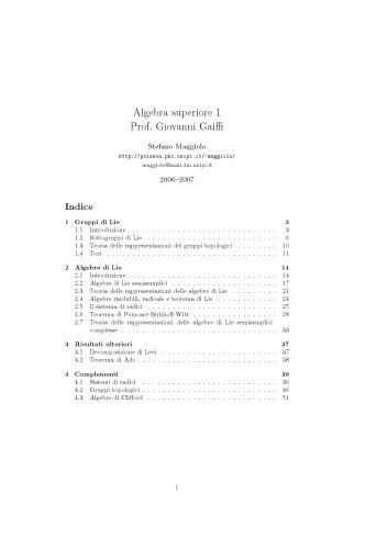 Algebra superiore 1 [Lecture notes]