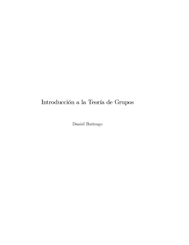 Introducción a la Teoría de Grupos [Lecture notes]