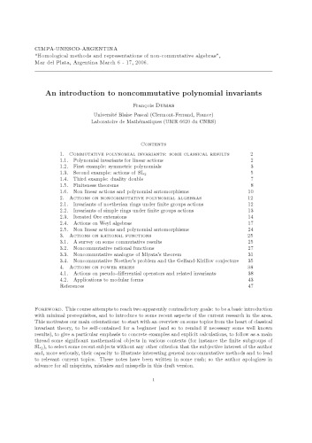 An introduction to noncommutative polynomial invariants [Lecture notes]